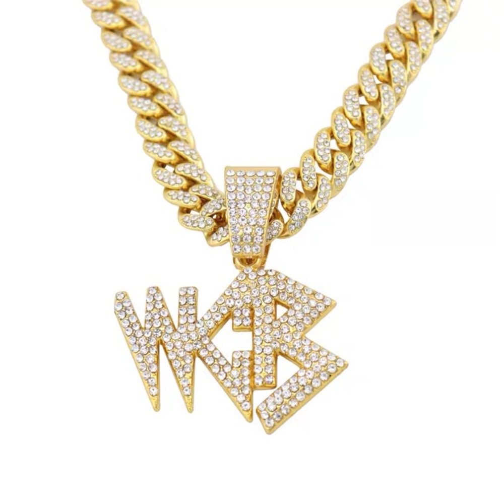 18k filled gold big chain necklace
